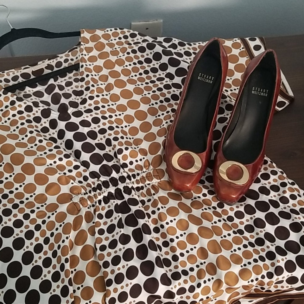 Stuart Weitzman Tortoise Patent Heel Size 8.5 - image 1